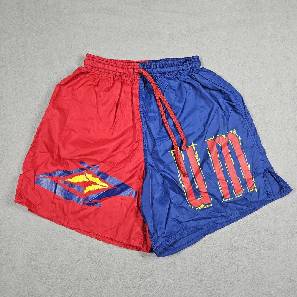 90’s Umbro Nylon Shorts Mens Small 5” Inseam Color Block Soccer Vintage USA